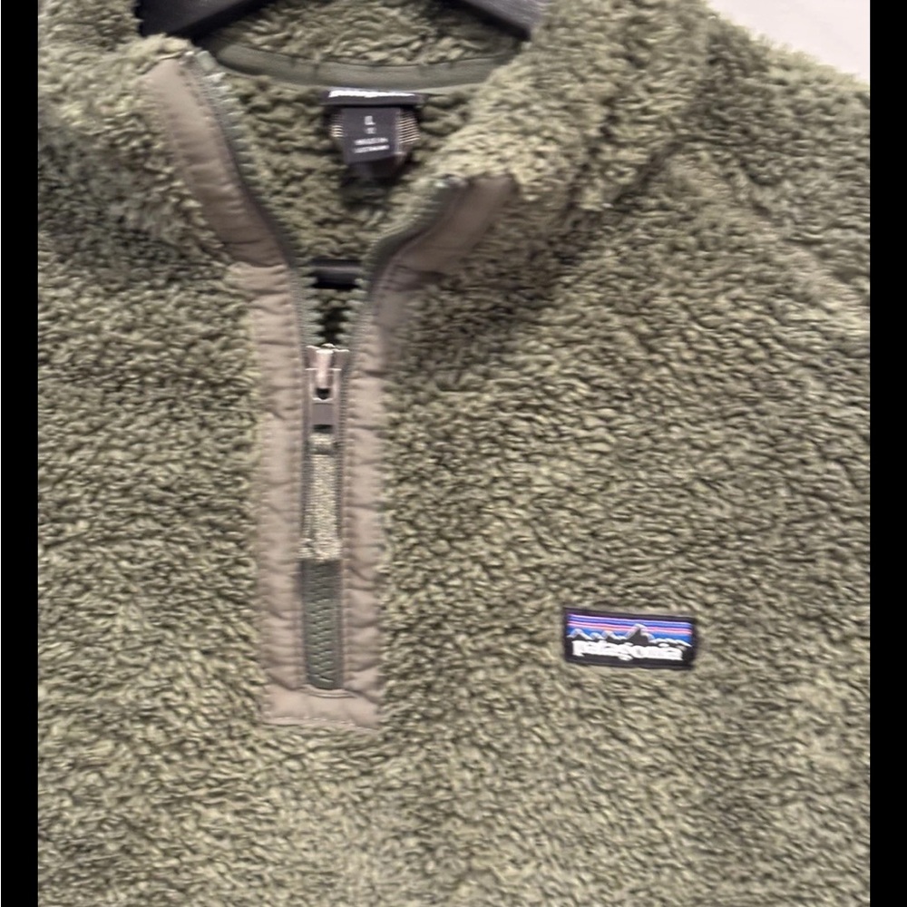 Patagonia Forest Green Fleece Los Gatos Sweater Kids Size L - Picture 2 of 5